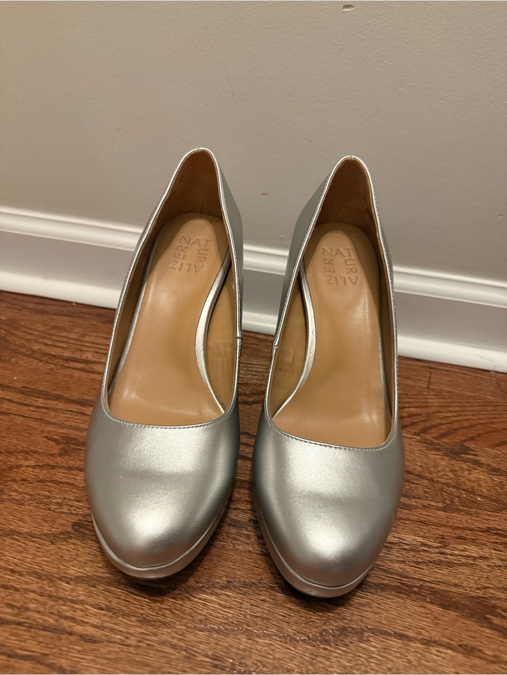 Naturalizer Metallic Silver Platform Pumps